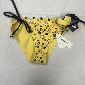 Damen MARYSIA Bikinihose S gelb schwarz gewelltes Bandana-Print - Bild 1 von 9