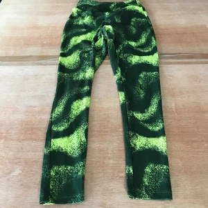 Gymshark Power Regular Leggings Women M Yellow Geometric Mid Rise Sculpting - Picture 1 of 11