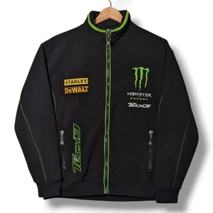 Monster Energy Tech 3 Fleece Jacket Men's Medium Black Motorsport Full Zip - Picture 1 of 19