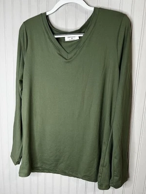 Camisa Zenana Mujer 2X Verde Elastizada Cuello en V Elastizada Activa MT-2054X Compresión Foto 1 de 4