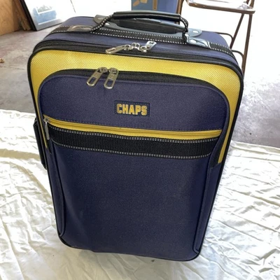 Vintage Chaps Polo Ralph Lauren Suitcase Navy & Yellow Roller Carry On Luggage - Image 1 of 4