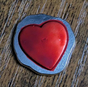 5g handgegossenes coloriertes Silber Herz 0,999 Fein - Bild 1 von 2