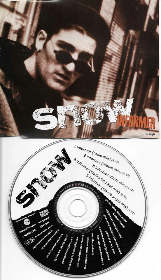 SNOW Informer 5TRX w/ 3 RARE MIXES & RADIO trk EUROPE CD single USA seller 1992 Foto 1 de 1