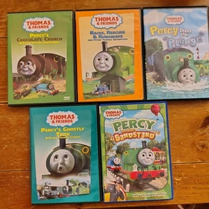 5 Thomas & Friends Thomas The Train DVDs Collection Featuring Percy - Picture 1 of 11