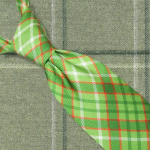 Robert Talbott Men's 100% Silk Neck Tie Green Orange Plaid - Picture 1 of 8