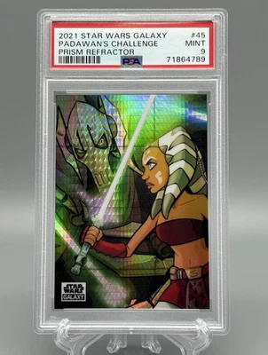 2021 Topps Chrome Star Wars Galaxy AHSOKA TANO Padawan Prism Refractor /75 PSA 9 - Image 1 of 2