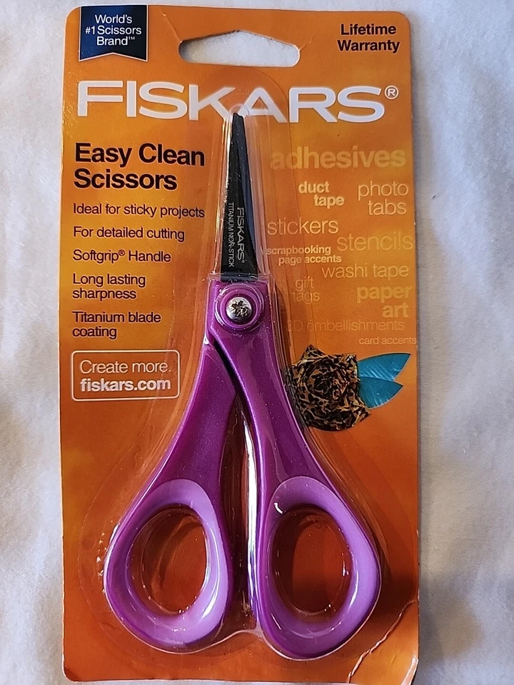 Fiskars 1067265 8 in. Straight Handle Titanium Softgrip Scissors - Dark GY