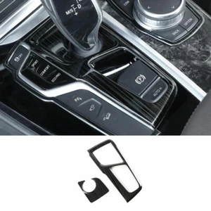 For BMW X3 G01 X4 G02 2018-2021 Black Steel Console Gear Shift Frame Trim 2PCS - Picture 1 of 4