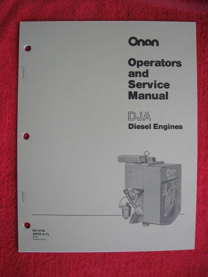 ONAN DJA DIESEL ENGINE OPERATORS & SERVICE MANUAL - Image 1 of 1