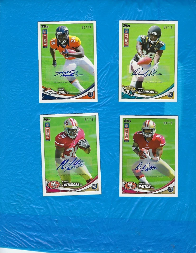 2013 TOPPS KICKOFF AUTOGRAPHS 4 CARD LOT MONTE BALL DENARD ROBINSON LATTIMORE + - Image 1 of 1