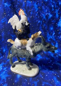 Vintage Lorenz Hutschenreuther Porzellan Esel Katze Hund Hahn Figur Germany - Bild 1 von 9