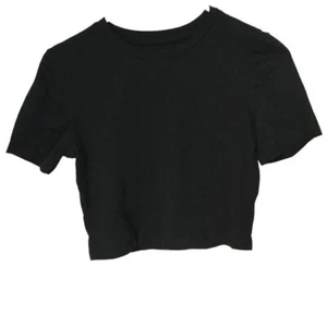 Schwarzes Crop Top Kurzarm Größe S - Bild 1 von 2