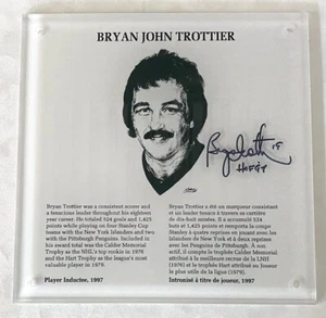Bryan Trottier New York Islanders Signed Hall of Fame Legends HOF Plaque AJ COA - Picture 1 of 3
