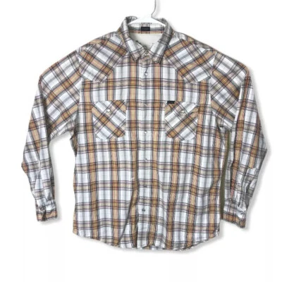 Camisa Vaquera Bullhead Wild West Para Hombres XL Perla Broches a Cuadros Foto 1 de 4