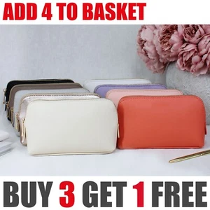 Medium Accessory PU Leather Cosmetic Travel Wash Toiletry Vanity Bag Teacher - Picture 1 of 28