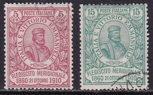ITALY 1910 National Plebiscite set of 2 SG 83-84 Used (CV £435) - Picture 1 of 1