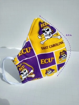 SALE! ECU Pirates, washable, P.M2.5, Adjustable, filter pocket, nose wire  - Image 1 of 3