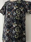 Boohoo Size 14 Womens Dress Blue Floral Shift Dress Short Sleeve