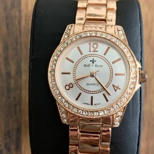 Bell & Rose Women's Rose Gold Toned Watch Crystals/Rhinestones New Battery... - Picture 1 of 9