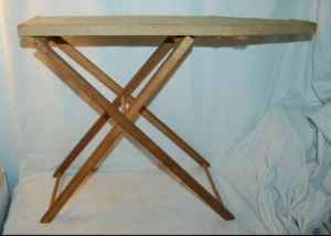 ANTIQUE OAK AND PINE  CHILD TOY IRONING BOARD  24 " - Picture 1 of 4