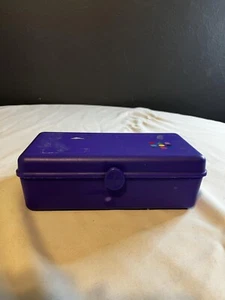 VINTAGE 1990’s Small Caboodles 2-Tier Makeup Jewelry Case Blue - Picture 1 of 7