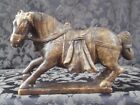 Vintage Tang Style Horse Statuette ~ Carved Soapstone War Horse
