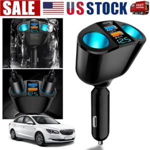 Dual USB Car Cigarette Lighter Socket Splitter Power Adapter Charger Outlet LOT - Picture 1 of 15