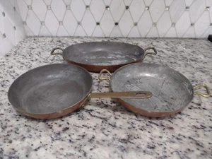 Waldow Brooklyn NY Copper Cookware Skillet 8" Round Gratin 8" Oval Gratin 12" - Picture 1 of 19