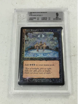 1999 Magic The Gathering Mercadian Masques Dark Ritual Foil C #129 BGS 9 - Image 1 of 2