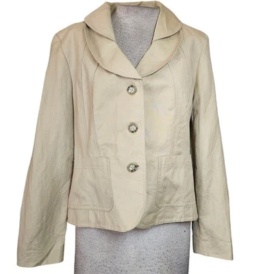 Larry Levine Linen Blazer Jacket Size 10 - Image 1 of 4