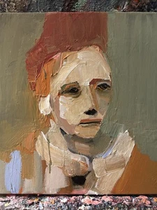 PARSONS PEOPLE Abstract Portrait Painting. 12x12. Canvas. Acrylic. Signed. - Picture 1 of 1