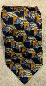 Ermenegildo Zegna Krawatte 100 % Seide klassisch blau/gold Konföderierte Soldaten Krawatte - Bild 1 von 11