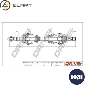 DRIVE SHAFT DP2110.10.0503 FOR OPEL ASTRA/GTC/TwinTop/Van/CLASSIC/Hatchback 1.6L - Picture 1 of 6