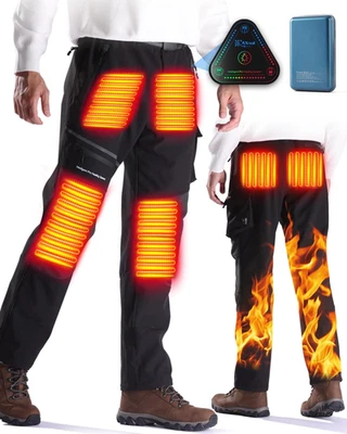 Pantalones térmicos con batería de 20000 mAh eléctricos térmicos nieve senderismo pantalones invierno Foto 1 de 4
