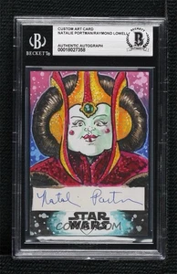 TOPPS NATALIE PORTMAN STAR WARS GPK SIGNED AUTO ORIGINAL ART SKETCH CARD 1/1 BAS - Bild 1 von 2