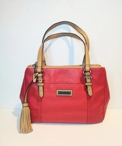 Cartera de cuero granulado Tignanello roja/bronceada organizadora de varios compartimentos - Imagen 1 de 18