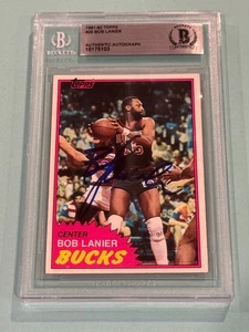 BOB LANIER Signed 1991-92 TOPPS Card #25 Beckett (BAS) - Picture 1 of 2
