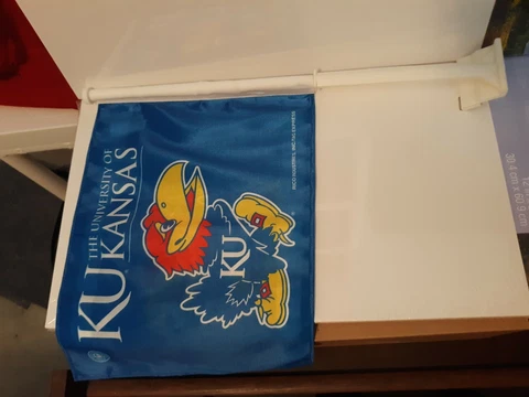 Kansas Jayhawks Football Car Truck  Flag Rare New Old Stock KU Trucker Tailgate Cover