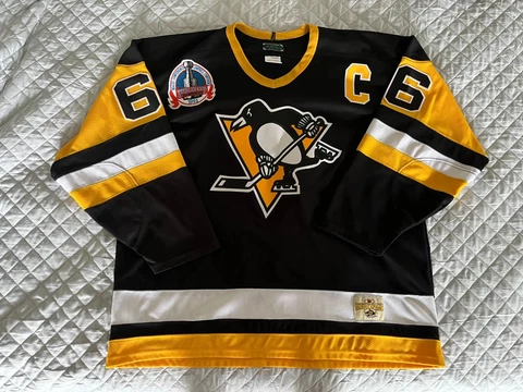 Stall & Dean Lemieux 1991 Patch Pittsburgh Penguins Hockey Jersey Heritage XL Cover