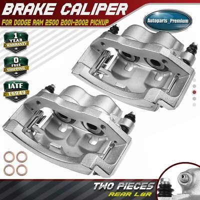 Par de pinças de freio traseiras com suporte de pistão fenólico para Dodge Ram 2500 2001 2002 - Imagem 1 de 4