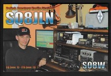 QSL QSO Radio CARD"SQ8JLN,Photo of Pawel Rec At Radio Station",Poland(Q6141)
