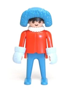 Playmobil Figur Winter Fun Man Papa mit blauen "Fell" Mütze Handschuhe - Bild 1 von 1