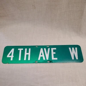 "4TH AVE W" authentisches Straßenschild im Ruhestand Autobahn Straße doppelseitig Bar Mancave  - Bild 1 von 9