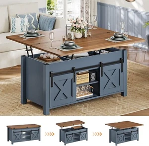 Lift Top Coffee Table, 4 in 1 Convertible Coffee Table with Hidden Compartment - Picture 1 of 8