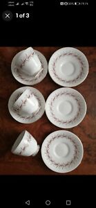 8 PIECE PARAGON FINE BONE CHINA 'MELODY' Saucer & Cup - 3large 2 Small, 3 Cups 