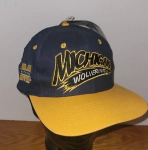 Vintage NWT 90s Head Start NCAA BIG 10 Michigan Wolverines  Snapback Cap Hat  - Picture 1 of 5