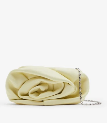 NUEVO BURBERRY Bolso Bandolera Para Mujer Amarillo Crema Mini Cuero ROSA CLUTCH Cadena Foto 1 de 4
