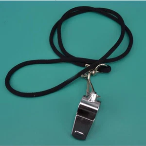Fútbol Deportes Árbitro Metal Silbato Cordón Negro Supervivencia de Emergencia - Imagen 1 de 5