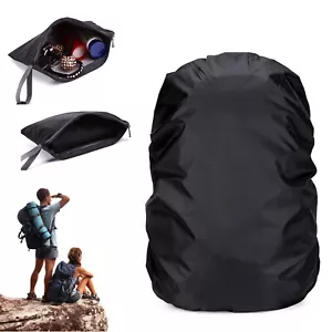  Nylon Black Backpack 45L Rain Cover Black Outdoor for Hiking Travel Waterproof  - Picture 1 of 15