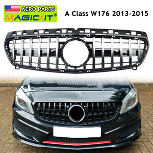 For Mercedes Benz W176 A250 A45 AMG 2013-2016 Chorme+Black GT Front Upper Grille